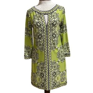 BCBGMaxazria AVILA dress lime green combo Small